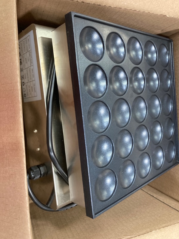 Photo 1 of 110V US Commercial 25PCS Mini Dutch Pancake Maker,950W Dutch Pancake Baker Machine,Muffin Stick Machine,Dutch Poffertjes Grill,Dorayaki Griller,Stainless Steel, Snacks, Desserts