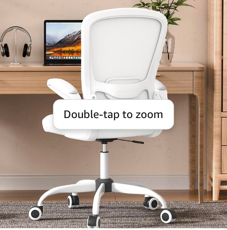 Photo 1 of Mimoglad Home Office Chair, High Back Desk Chair, Ergonomic Mesh Computer Chair with Adjustable Lumbar Support and Thickened Seat Cushion (Modern, Ivory White)