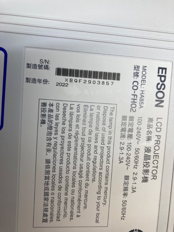 Photo 3 of Epson EpiqVision Flex CO-FH02 Full HD 1080p Smart Streaming Portable Projector, 3-Chip 3LCD, 3,000 Lumen Color/White Brightness, Android TV, Bluetooth, 5W Speaker, Home Entertainment (Renewed) CO-FH02 (Renewed)