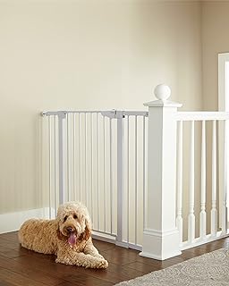 Photo 1 of Cumbor 36" Extra Tall Baby Gate for Dogs and Kids with Wide 2-Way Door, 29.7"- 46" Width, and Auto Close Personal Safety for Babies and Pets, Fits Doorways, Stairs, and Entryways, Black 36" Tall white