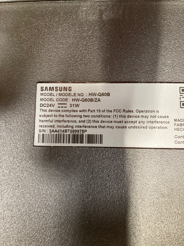 Photo 3 of ***SEE NOTES***SAMSUNG HW-Q600C 3.1.2ch Soundbar w/Dolby Audio, Q-Symphony, Adaptive Sound, HDMI eARC, Game Mode Pro, Bluetooth, Acoustic Beam, Tap Sound (Newest Model),Black HW-Q600C Soundbar