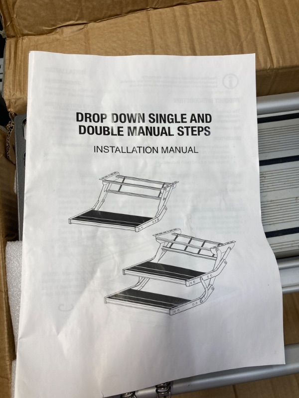 Photo 1 of GarfatolRv RV Steps Adjustable Folding Manual Double Drop Down Steps Camper Collapsible 2-STEP