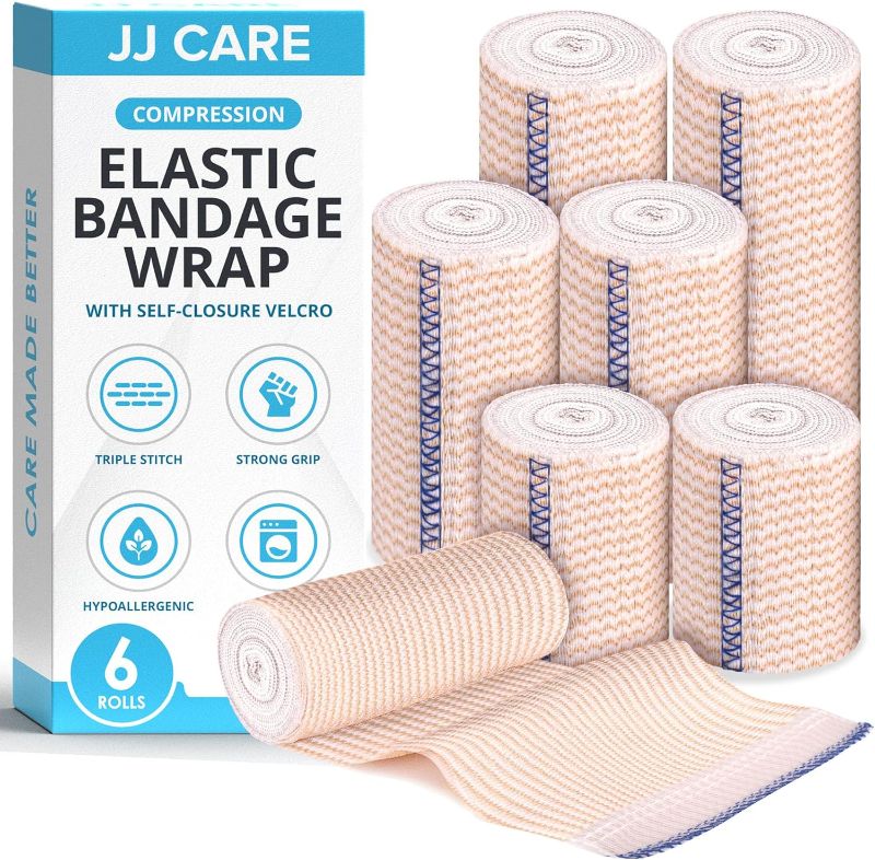 Photo 2 of 2 Item Bundle
JJ CARE Mylar Blankets (Pack of 6) Large Emergency Blankets for Survival (5.2 x 6.8 ft) Space Blankets for Camping - Emergency Thermal Blanket for Extreme Cold - Heavy Duty Foil Blankets 6 Count (Pack of 1)
JJ CARE Elastic Bandage Wrap (6 ro