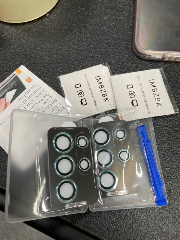 Photo 1 of IMBZBK [5+5 Pack] for Samsung Galaxy S23 Ultra Camera Lens Protector Accessories Cover Camera Screen Protector Tempered Glass for Samsung Galaxy S23 Ultra Aluminum Edge Metal Case Friendly, Green Camera Protector for S23 Ultra Green