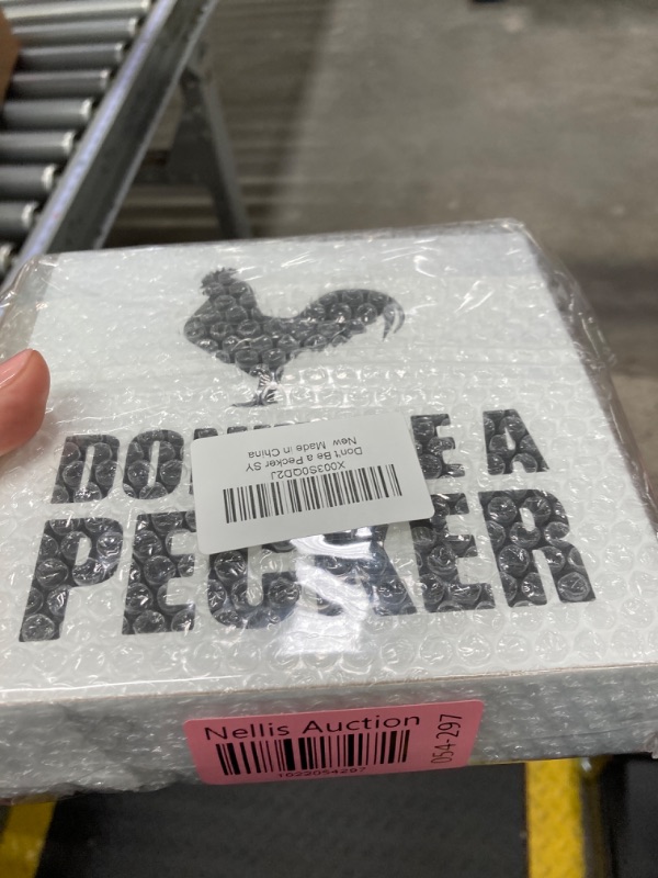 Photo 1 of Don't Be a Pecker Funny White Wooden Plaque Sign Home Office Shelf Decor, Motivational Inspiration Signs Gift for Family Friends Birthday Christmas