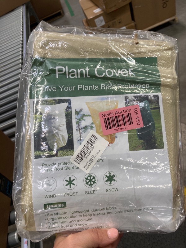 Photo 2 of TCBWFY 40X32inch Plant Covers Freeze Protection,2 Pack Plant Covers for Winter,2.82oz/yd² Thickened Frost Cloths for Outdoor Plants with Drawstring,Plant Blanket Prevent from Wind,Pest,Animal 40“Hx32"W-2PCS-2.82oz/yd²