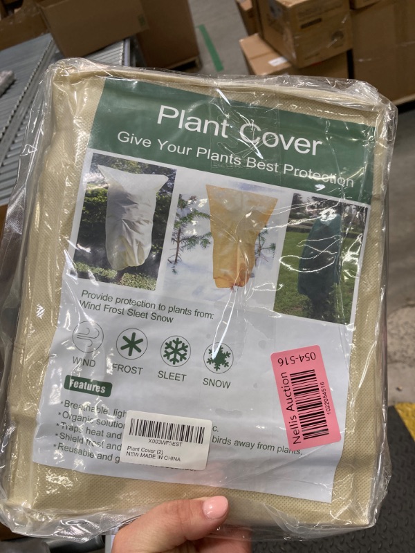 Photo 2 of TCBWFY 40X32inch Plant Covers Freeze Protection,2 Pack Plant Covers for Winter,2.82oz/yd² Thickened Frost Cloths for Outdoor Plants with Drawstring,Plant Blanket Prevent from Wind,Pest,Animal 40“Hx32"W-2PCS-2.82oz/yd²