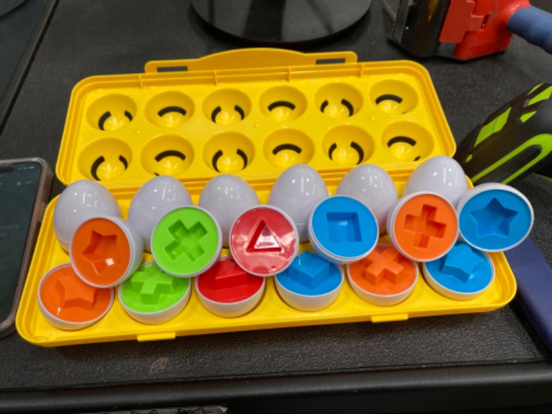 Photo 1 of Toddler Toys, 18 Months Toys, Montessori Matching Eggs Educational Color & Shape Recognition Sorter, Eggs Learning Toys for 1 2 3 Year Old Girls Boys, Busy Board Bingo Sensory Activity for Kids Gift