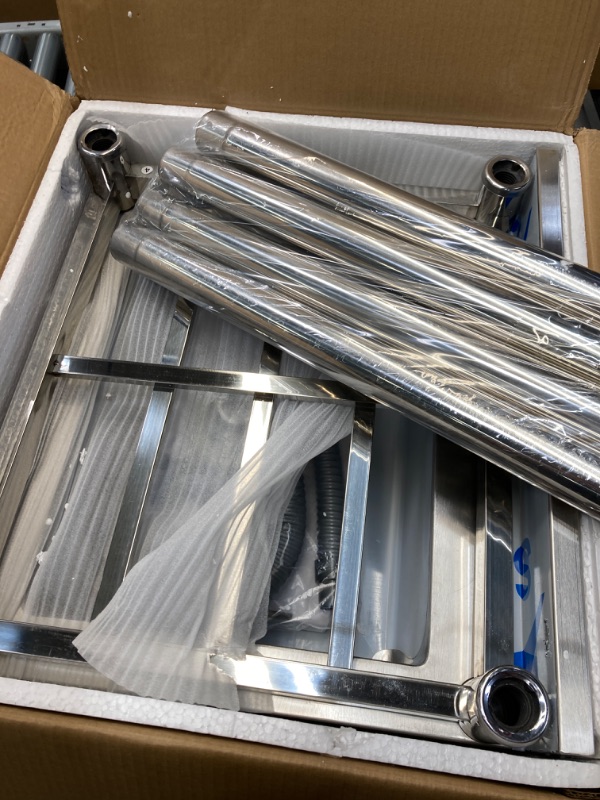 Photo 1 of Stainless Steel Utility Sink, Free Standing Single Bowl Kitchen Sink with Cold and Hot Water Faucet, Commercial Sink for Restaurant Bar Cafe and Hotel, Indoor and Outdoor Sink, 21.7 in