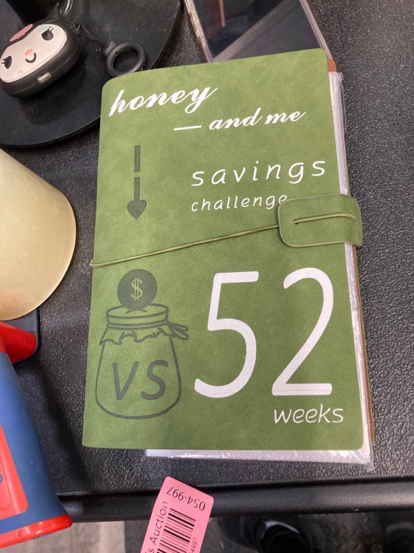 Photo 2 of Leather 52 Week Money Saving Challenge Binder, Money Saving Challenge Book with Envelopes for Cash Saving Budget Binder Planner Book with Cash Envelopes Green
