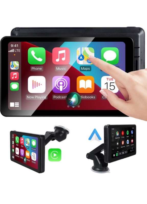 Photo 1 of Compatible Wireless Apple CarPlay Screen fo Car, 7" HD Portable Stereo Android Auto Bluetooth Touch Screen GPS Navigation, Mirror Link, Siri, AirPlay, FM, AUX https://a.co/d/2q97eeE