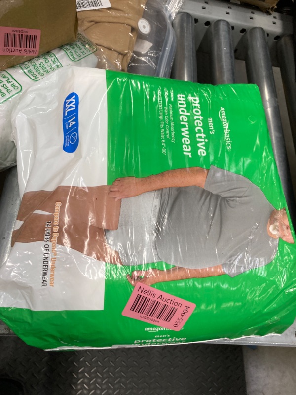 Photo 1 of Amazon Basics Incontinence Underwear for Men, Maximum Absorbency, 2X-Large, 14 Count (Previously Solimo), White