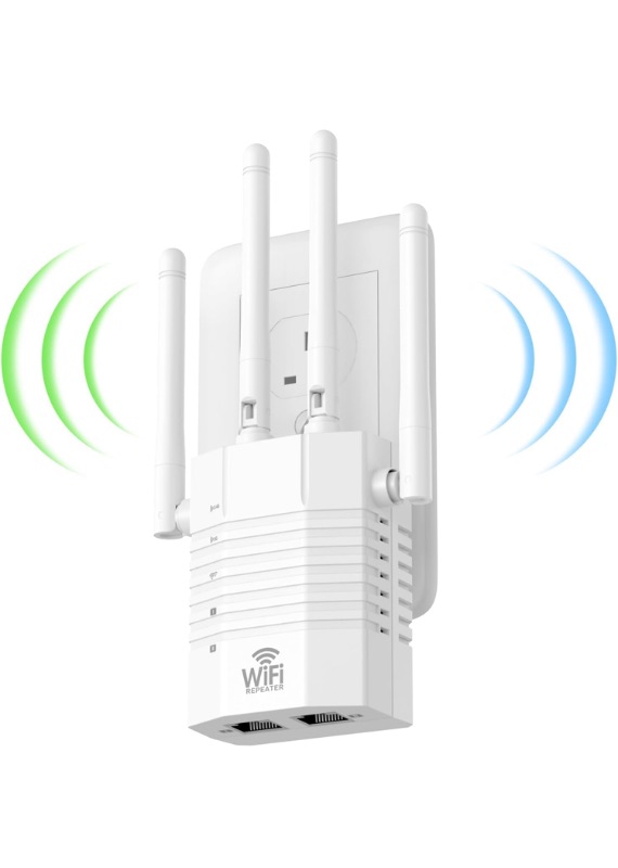 Photo 1 of 1200Mbps WiFi Extender, WiFi Extender Signal Booster for Home, Internet Extender WiFi Booster, WiFi Range Extender Covers Up to 12880 sq. ft & 105 Devices, Supports Ethernet Port https://a.co/d/c3OG07r