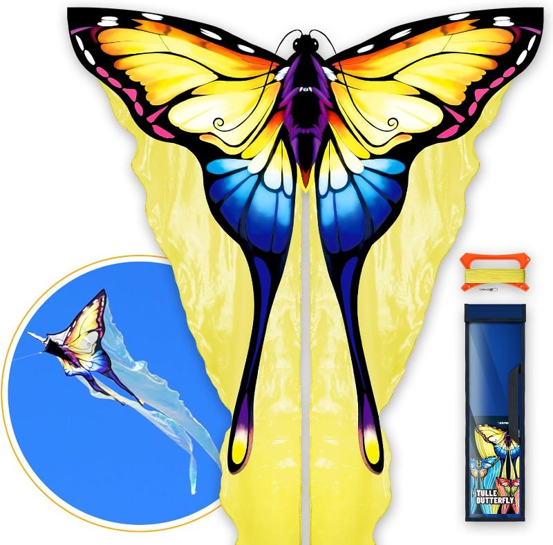 Photo 1 of Golden Butterfly Design Kites ?Outdoor Work Colorful Kite Long Tails?Outdoor Toys Children's Sold