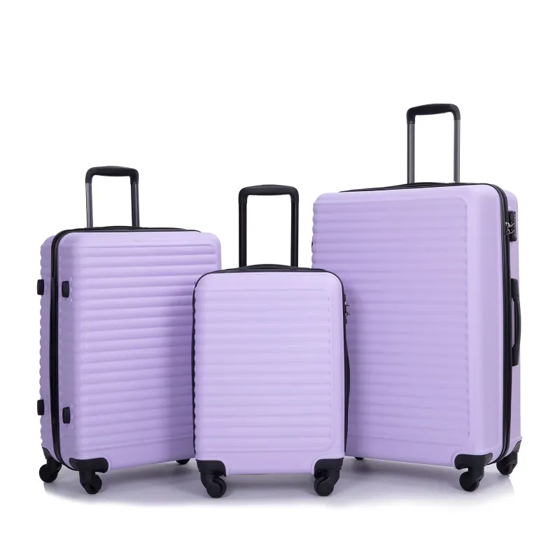 Photo 1 of Travelhouse 3 Piece Hardside Luggage Set Hardshell Lightweight Suitcase with TSA Lock Spinner Wheels 20in24in28in.(Light Purple) OTHERS ARE INSIDE