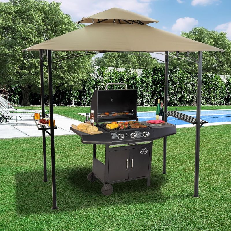 Photo 1 of Kozyard Andra Soft Top BBQ Canopy - 8'X5' Outdoor Grill Gazebo Grill Canopy (Tent) with 4pcs Detachable LED Light, Perfect for Barbecue & Grill, Outdoor Canopy
