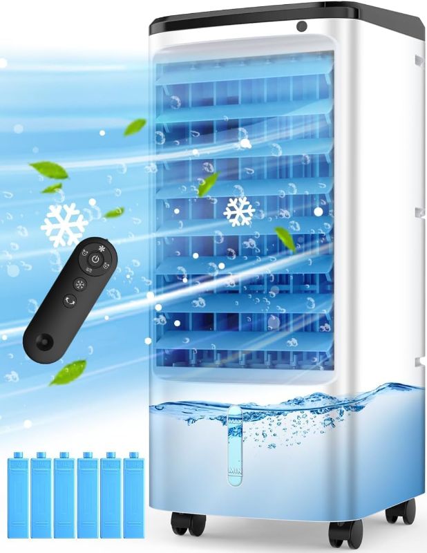 Photo 1 of ***(SLIGHTLY DIFFERENT)***
Evaporative Air Cooler, Swamp Cooler Air Conditioner w/ 12H Timer for Auto-off, 6 Upgraded Ice Packs, 3-Speed Windowless Air Conditioner, Smart Remote, Dual Tank Portable Air Cooler for Room