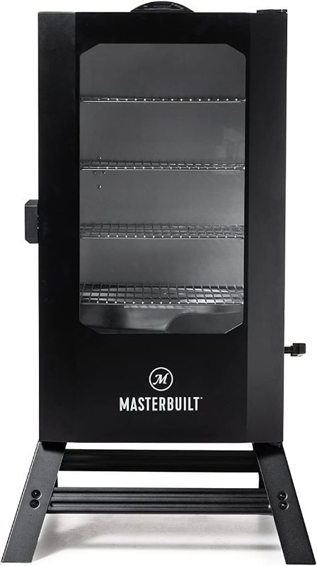 Photo 1 of ***FOR PARTS, EXTREMELY DAMAGED*** Masterbuilt® 40-inch Digital Electric Vertical BBQ Smoker with Leg Kit, Side Wood Chip Loader and 970 Cooking Square Inches in Black, Model MB20070122