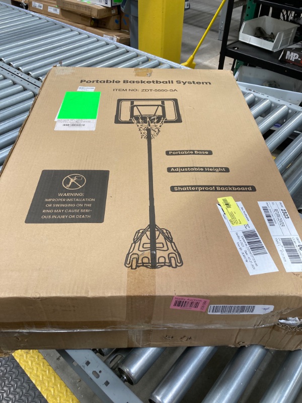 Photo 2 of ***(FACTORY SEALED)***
VIRNAZ 33 in. Portable Basketball Hoop & Goal System for Outdoor Indoor Court 5.5 - 9.5 ft. Easy Height Adjustable with Weight Bag