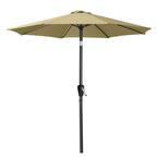 Photo 1 of 9 ft. Aluminum Market Push Button Tilt Patio Umbrella in Khaki