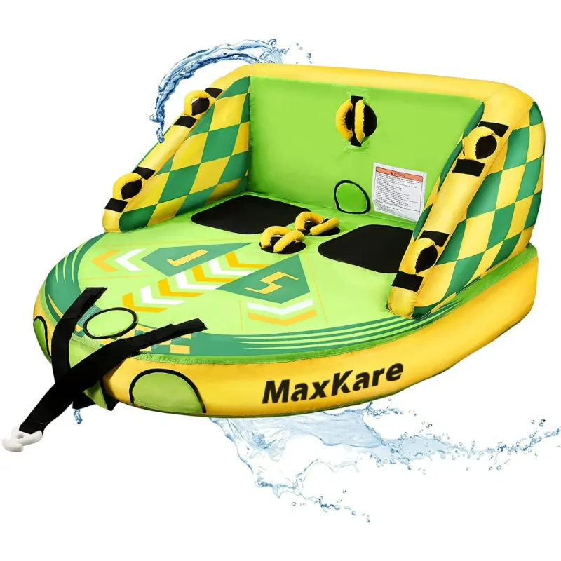 Photo 1 of ***(FACTORY SEALED)***
Maxkare Inflatable Towable Tube for Boating Waterskiing with EVA Foam Seat Pads, Towables for 1-2 Person-Green