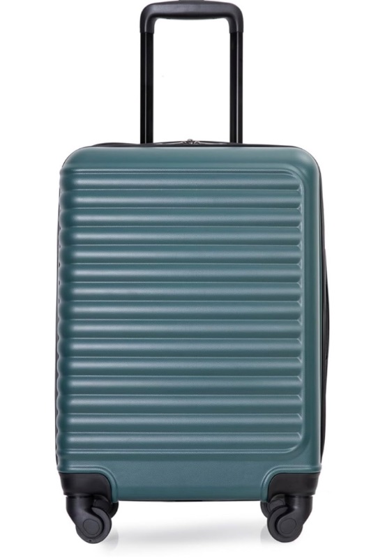 Photo 1 of 20'' Carry on Luggage, ABS Lightweight Suitcase with Spinner Wheels and Adjustable Pull Rod, Hardshell Luggage with Top and Side Handles (Green)