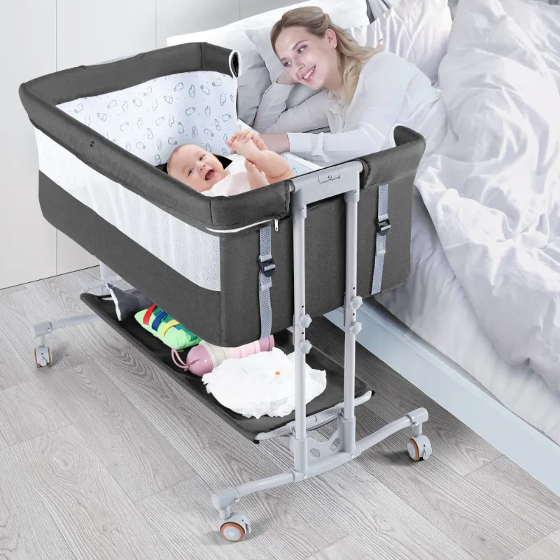 Photo 1 of TEAYINGDE Baby Bassinet Bedside Sleeper Bassinet For 0-6 months Baby Unisex (Dark Gray)