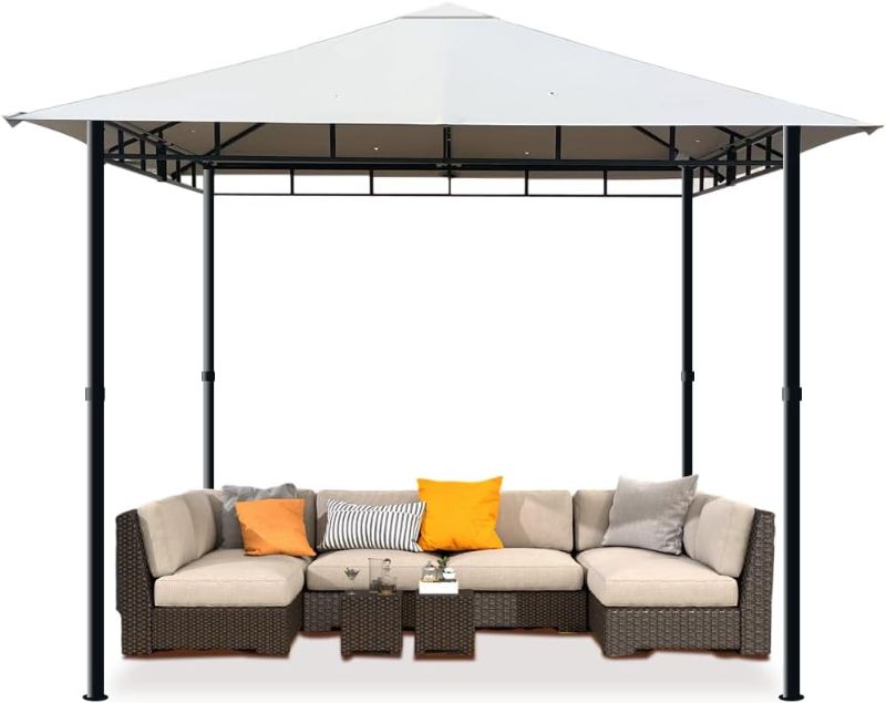 Photo 1 of 10x10 Grill Gazebo Canopy Tent, Outdoor Single Soft-Top Canopy, BBQ Tent for Deck, Lawn, Gardens, Backyard and Party(Light Grey)