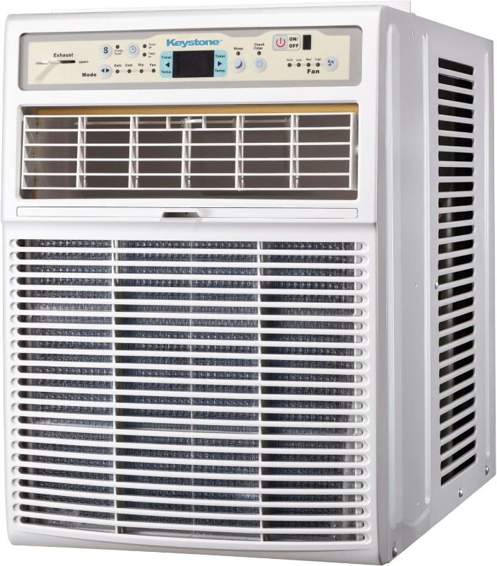 Photo 1 of Keystone 8,000 BTU Slider Window Air Conditioner and Dehumidifier, 115V Air Conditioner Window Unit for Bedroom, Living Room, and Small-Medium Sized Rooms up to 350 Sq.Ft., 4-Way Air Direction Control