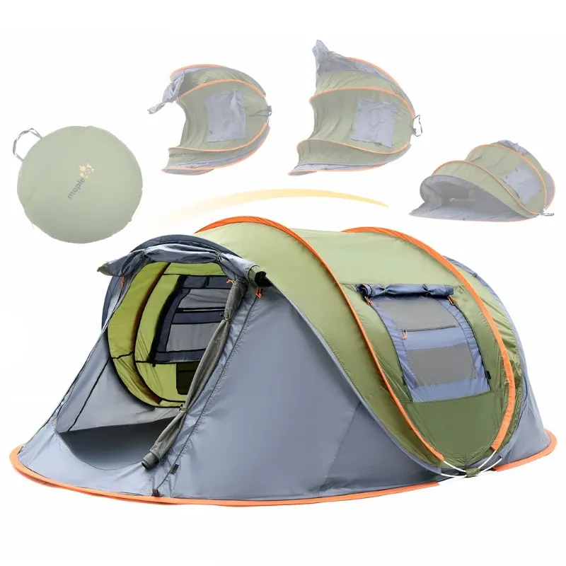 Photo 1 of Camping Tent - 3-Person Easy Pop Up Tent with 2 Doors - UPF50+ Waterproof Instant Tent - Lightweight & Portable Family Tents for Outdoor Camping, Hiking & Traveling - Carrying Bag Included Maple99USA