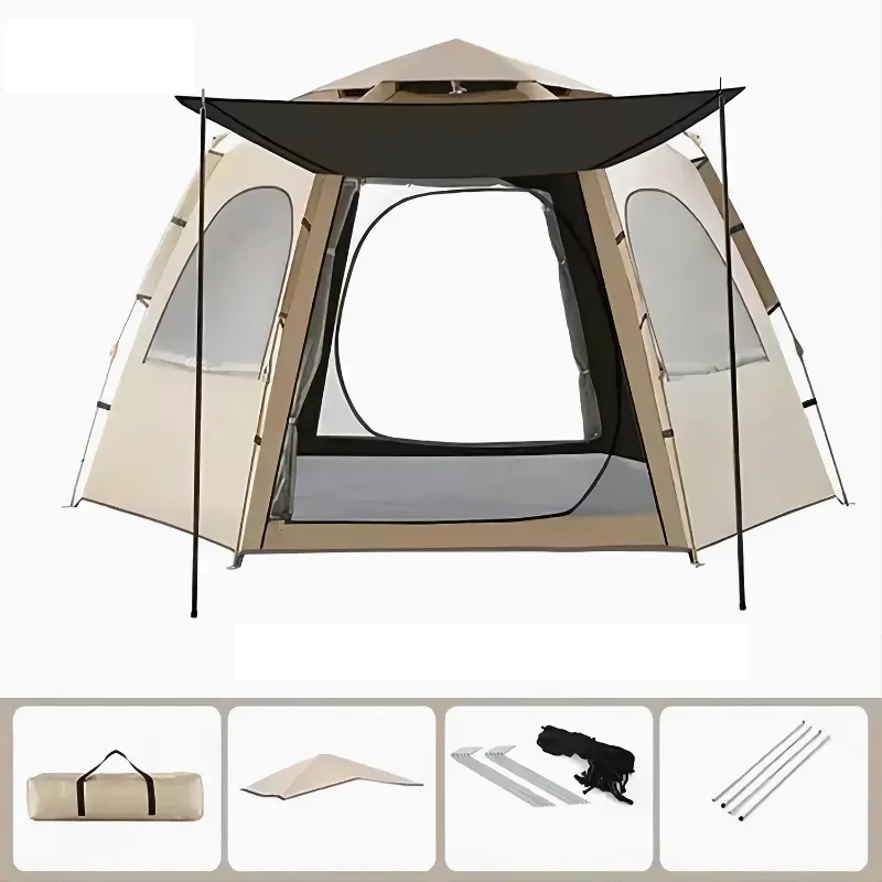 Photo 1 of 4-6 Camping Person Tent,Portable Waterproof Large Glamping Tents for Outdoor Family Hiking Beach