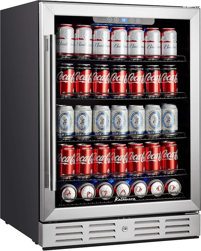 Photo 1 of ***(FACTORY SEALED)**(PHOTO SIMILAR TO ITEM)***
24 inch Beverage Refrigerator - 154 Cans Capacity Beverage Cooler- Fit Perfectly into 24" Space Built in Counter or Freestanding - for Soda, Water, Beer or Wine - For Kitchen, Bar or Office