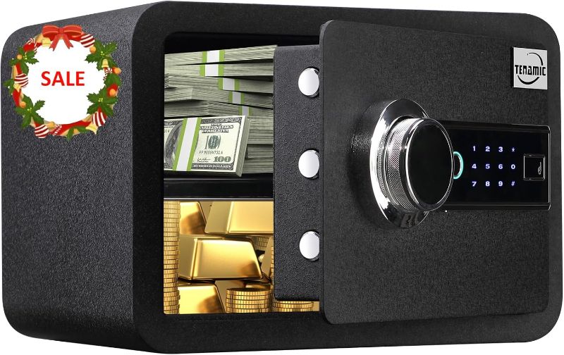 Photo 1 of ***(PHOTO SIMILAR TO ITEMTenamic Biometric Fingerprint Safe Box 0.85 Cubic Feet Fireproof Waterproof Safe Box with Induction Light and Leather, Solid Alloy Steel Office Hotel Home Cabinet Safe, Black