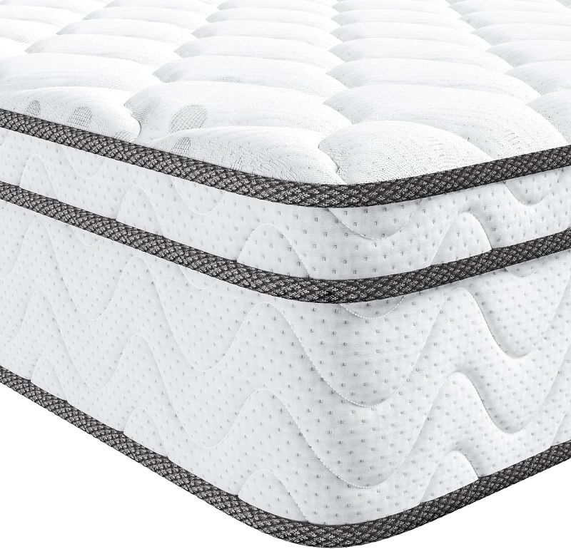 Photo 1 of  Queen Size Mattress, 12 Inch Hybrid Queen Mattress in a Box, Queen Bed Mattress with Memory Foam and Pocket Spring, Ergonomic Design & Pressure Relief, Medium Firm Feel, 60"*80"*12"