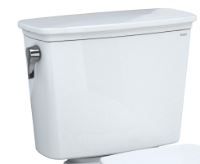 Photo 1 of ***TANK ONLY*** TOTO Drake Transitional one-Piece Round 1.28 GPF Universal Height TORNADO FLUSH Toilet with CEFIONTECT, Cotton White - CST785CEFG#01