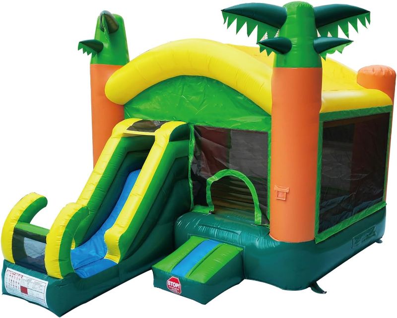 Photo 1 of Inflatable Bounce House with Slide for Big Kids,Large Jumping Area,100% PVC Commercial Material,Setup Includes Blower,Birthday Party,Large 17'x 13' x 12'