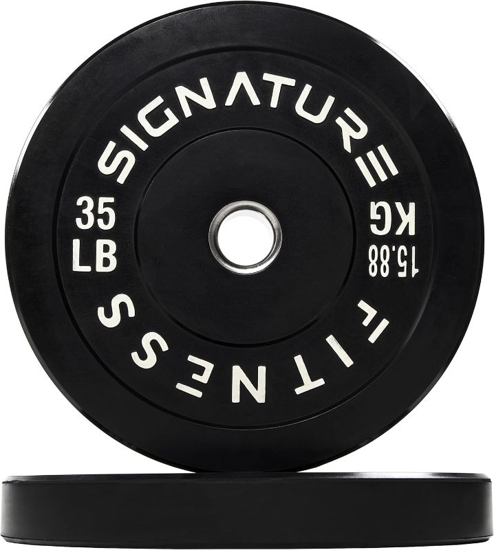 Photo 1 of 2" Olympic Bumper Plate Weight Plates with Steel Hub, Pairs, Sets or Sets with 7FT Olympic Barbell, Multiple Options