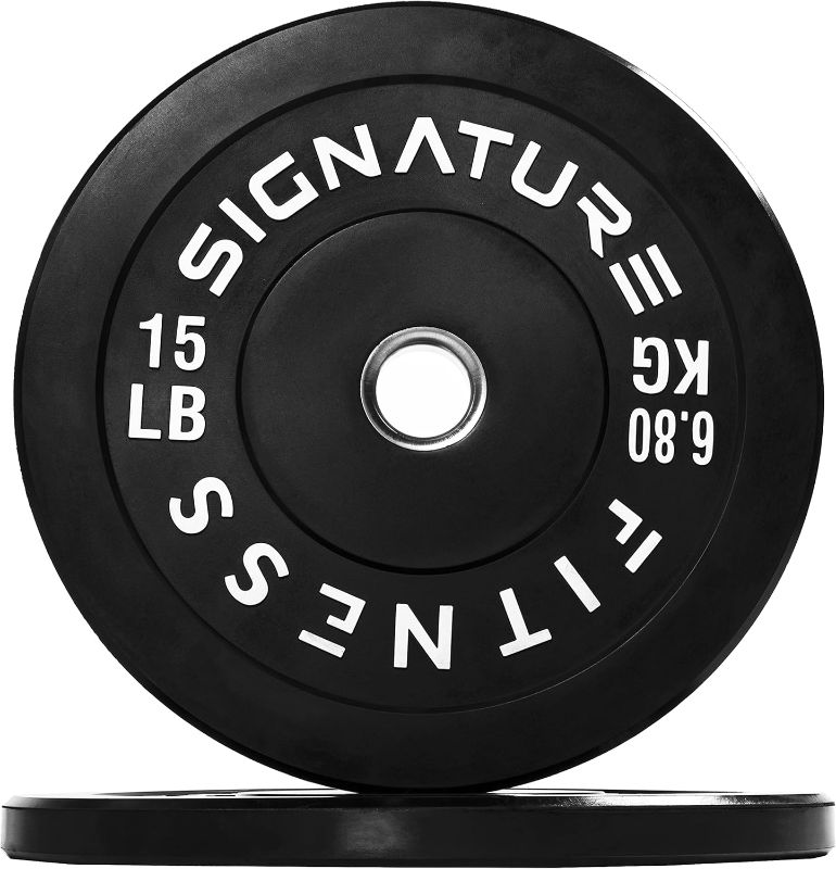 Photo 1 of 2" Olympic Bumper Plate Weight Plates with Steel Hub, Pairs, Sets or Sets with 7FT Olympic Barbell, Multiple Options