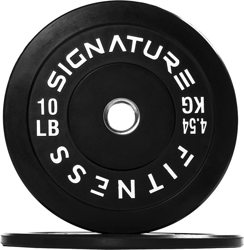 Photo 1 of 2" Olympic Bumper Plate Weight Plates with Steel Hub, Pairs, Sets or Sets with 7FT Olympic Barbell, Multiple Options