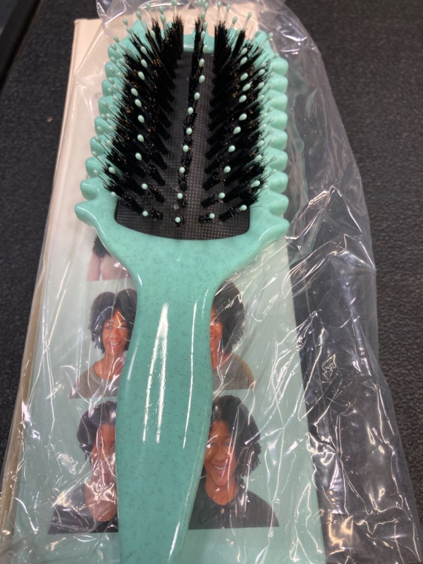 Photo 2 of Curl Defining Brush,Curly Hair Brush,Curl with Prongs Define Styling Brush,Styling Brush for Detangling, Shaping and Defining Curls For Women to Reduce Pulling and Curl Separation (Light Green)