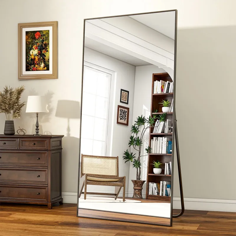 Photo 1 of 76"x34" Full Length Mirror Rectangle Floor Mirrors for Standing Leaning or Hanging, Black2 Mirrors