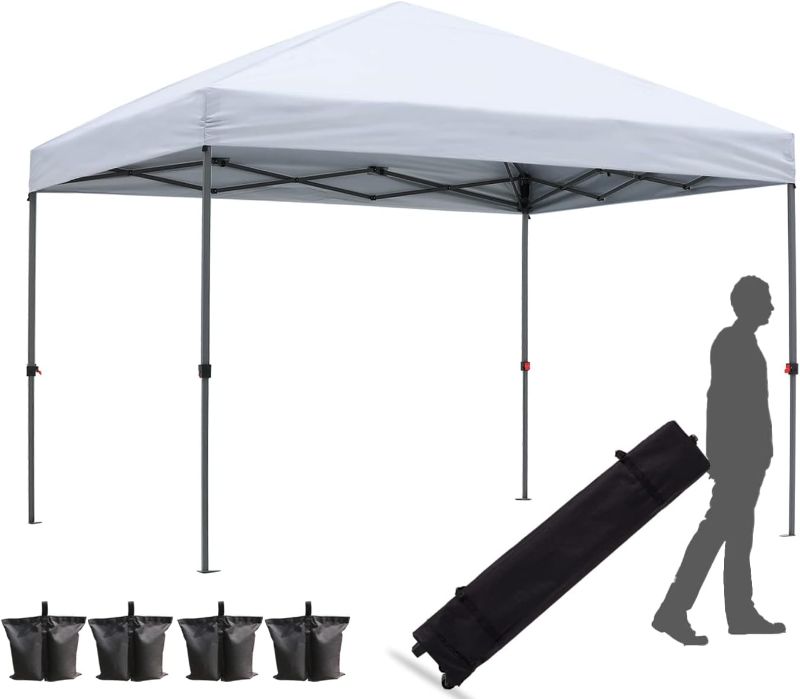 Photo 1 of 10x12 pop up Canopy Tent for Backyard Outdoor Portable Easy with Wheeled Carry Bags