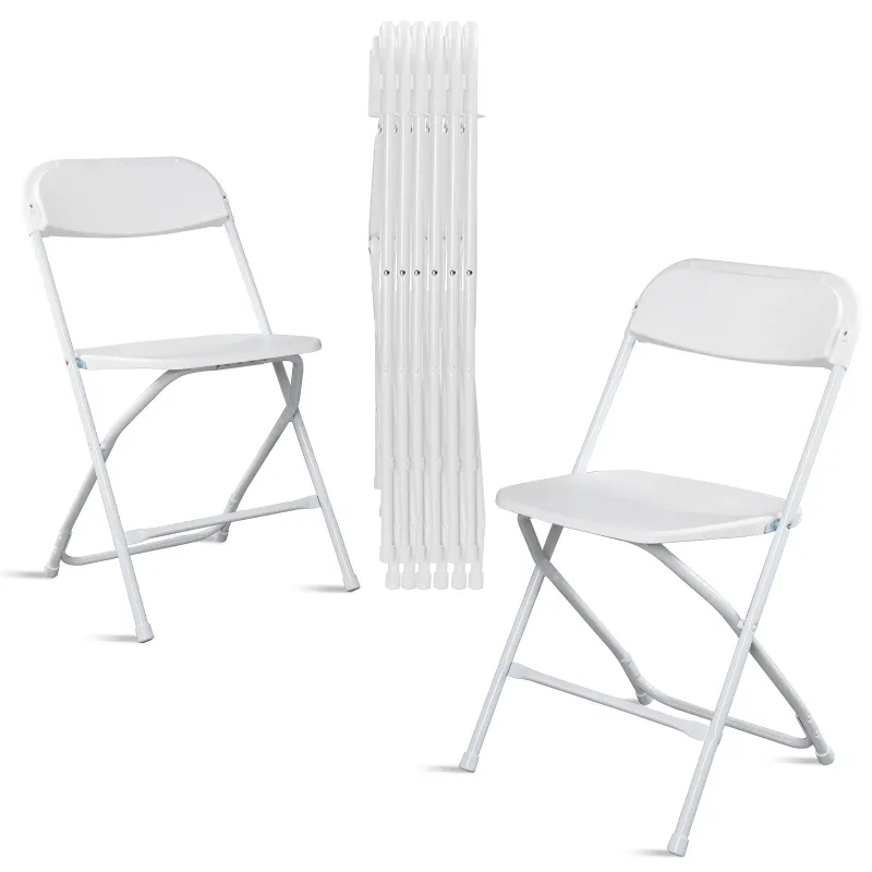 Photo 1 of 4 Pack Folding Chairs for Wedding, Commercial Activities, Extra Seat for Party, Gathering, White