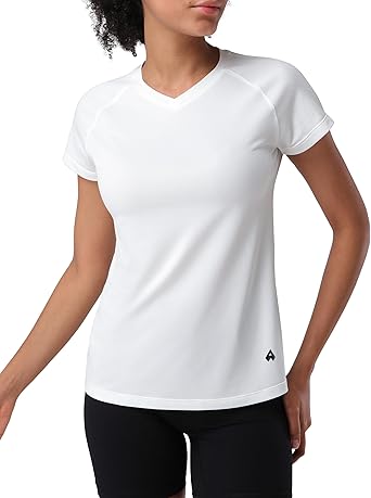 Photo 1 of Pioneer Camp Women's Moisture Wicking V Neck T-Shirt Quick-Dry Workout Tops for Women Short Sleeve Athletic Breathable Shirt