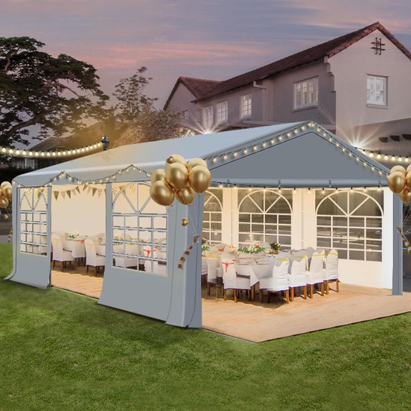 Photo 1 of 20'x20' Canopy Party Tent, Heavy Duty Wedding Tent with Removable Sidewall & 4 Sand Bags, Outdoor Event Tent for Wedding, Birthday Party (20' x 20')