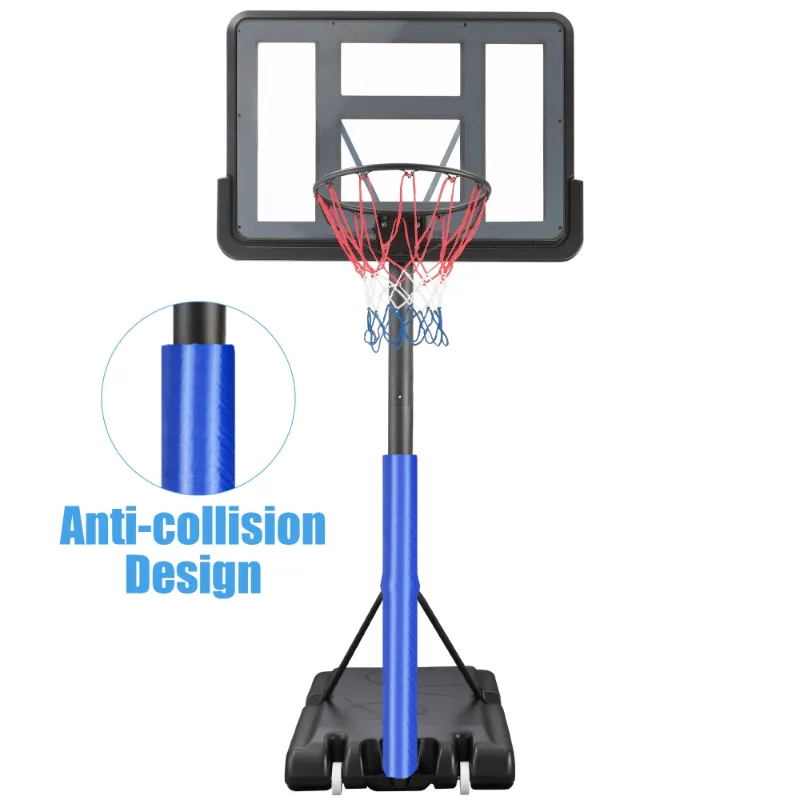 Photo 1 of **USED AND RUSTY, MISSING COLLISON GUARD***44 inch Outdoor Basketball Hoop Stand for Adults, SEGMART 4.9FT-10FT Height Adjustable Portable