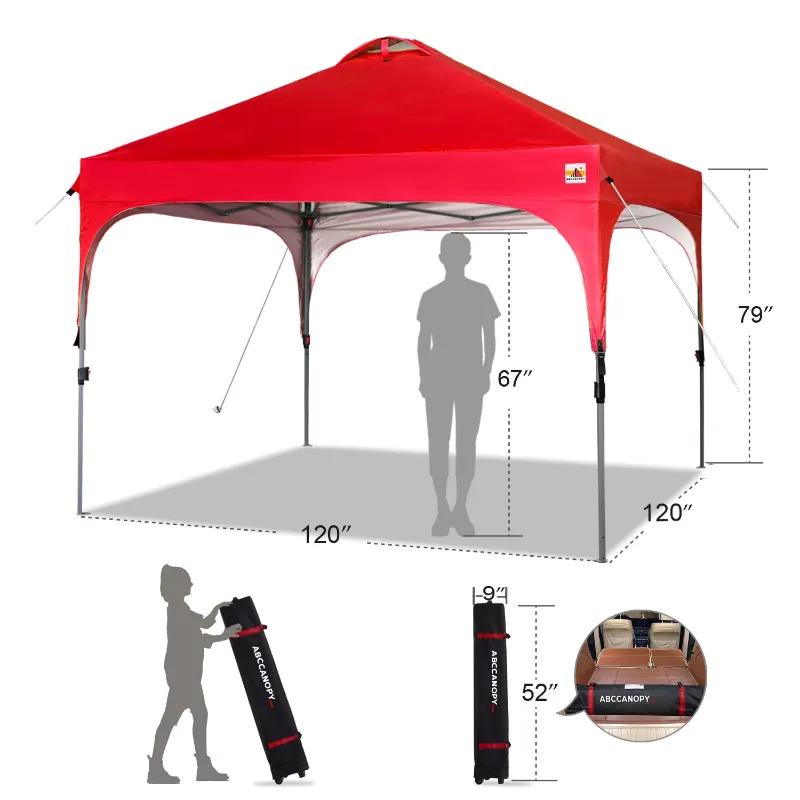 Photo 1 of 10' x 10' Red Outdoor Pop up Canopy Tent Camping Sun Shelter-Series