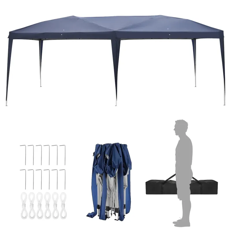 Photo 1 of 10'x 20' Outdoor Portable Instant Pop Up Gazebo Party Wedding BBQ Canopy Tent Blue