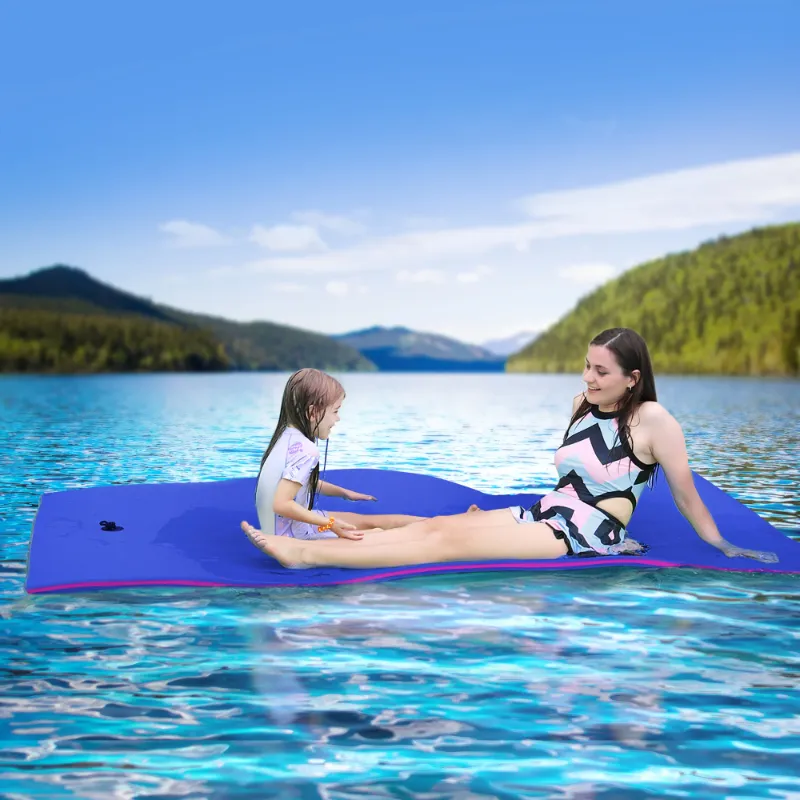 Photo 1 of Floating Water Pad for 2 Person, 8 x 4 FT Tear-Resistant 3-Layer XPE Foam Floating Mat Recreation & Relaxing for Lake Pool River Ocean Boats Outdoor Water Activities