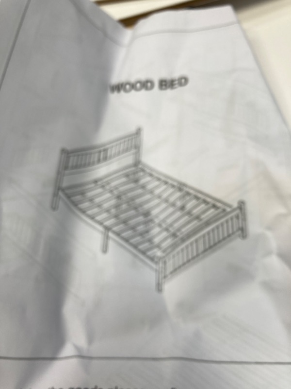 Photo 1 of **see notes**  Full Bed Frame,Solid Pine Wood Kids Twin Platform Bed Frame, Bedroom Full Bed with Headboard for Adults, White